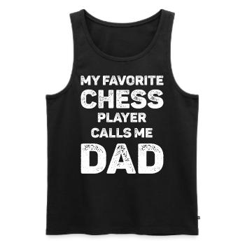 Mein Lieblingsschachspieler nennt mich Papa - Männer Premium Bio Tank Top - Schwarz - Vorne - Michal (187cm)