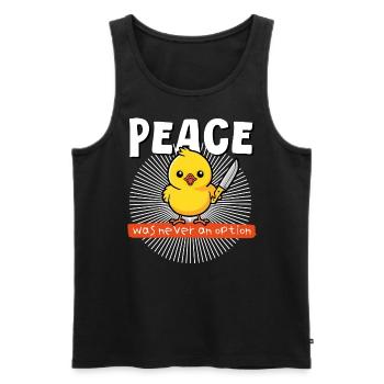 Peace was never an option, funny chick humor - Men's Premium Organic Tank Top - black - Front - AI Model Male 178 light (178cm)