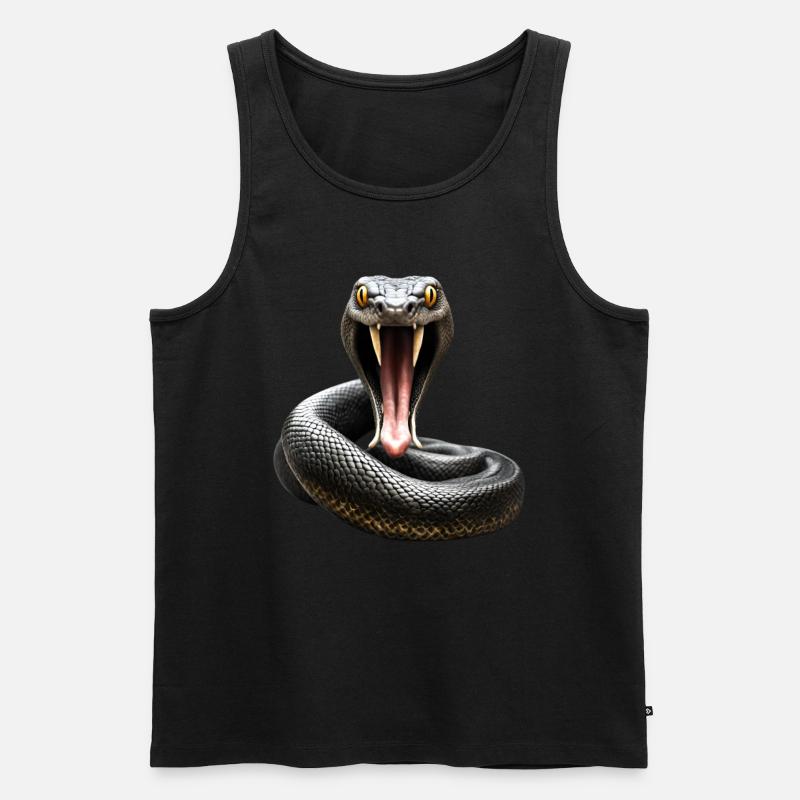 Angreifende Schlange - Männer Premium Bio Tank Top - Schwarz