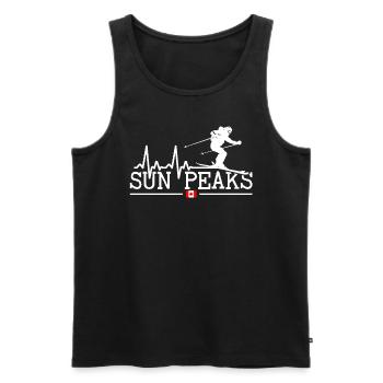 Station de ski Sun Peaks Montagnes Souvenir - Débardeur bio Premium Homme - noir - Devant - Michal (187cm)