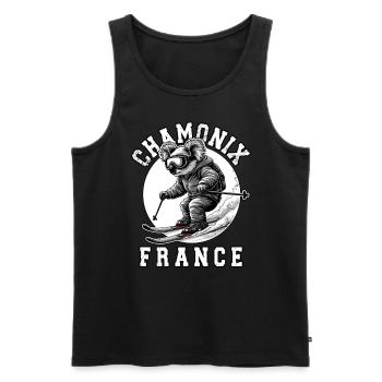 Station de ski de Chamonix Alpes françaises Ski Souvenir - Débardeur bio Premium Homme - noir - Devant - Michal (187cm)