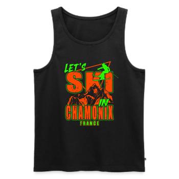 Station de ski de Chamonix Alpes françaises Ski Souvenir - Débardeur bio Premium Homme - noir - Devant - Michal (187cm)