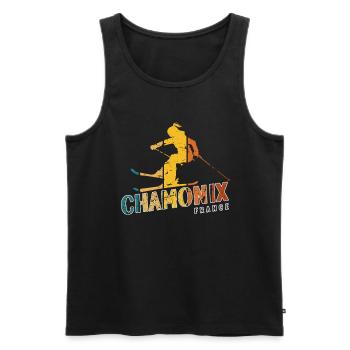 Station de ski de Chamonix Alpes françaises Ski Souvenir - Débardeur bio Premium Homme - noir - Devant - Michal (187cm)