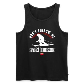 Skigebiet Saalbach Hinterglemm Österreichische Alpen - Männer Premium Bio Tank Top - Schwarz - Vorne - Michal (187cm)