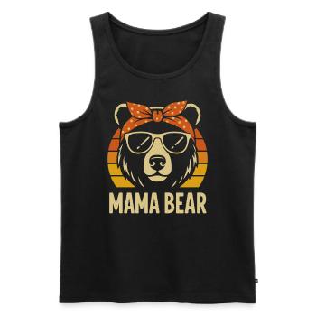 Cool Mama Bear Retro Sunset Bandana - Men's Premium Organic Tank Top - black - Front - Michal (187cm)