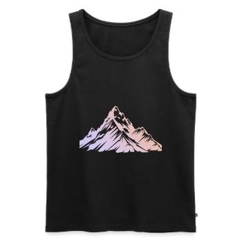 Alpen Berge Symbol - Männer Premium Bio Tank Top - Schwarz - Vorne - Michal (187cm)