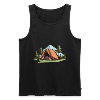 Camping Zelt Camper - Männer Premium Bio Tank Top - Schwarz - Vorne - Michal (187cm)