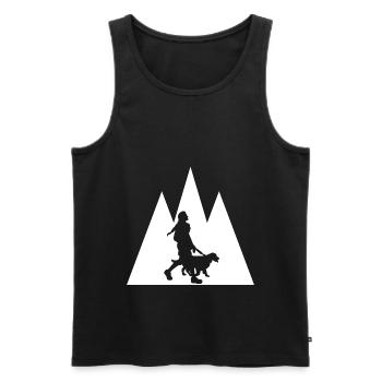 Dreieck Berg und Hund - (3) - Männer Premium Bio Tank Top - Schwarz - Vorne - AI Model Male 178 light (178cm)