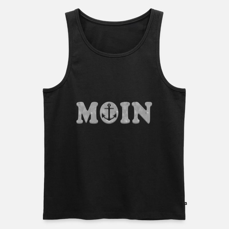 MOIN Anker Silber - Männer Premium Bio Tank Top - Schwarz