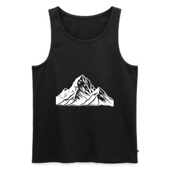 Berge Alpen Symbol Silhouette - Männer Premium Bio Tank Top - Schwarz - Vorne - Michal (187cm)