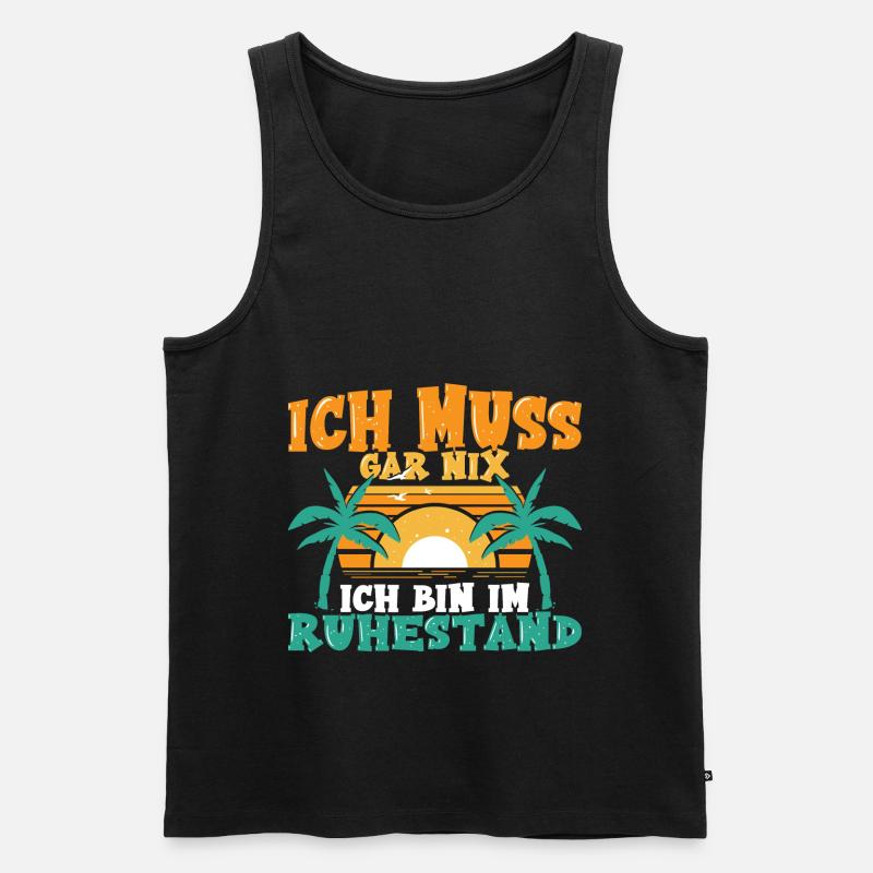 Rente Ruhestand - Männer Premium Bio Tank Top - Schwarz