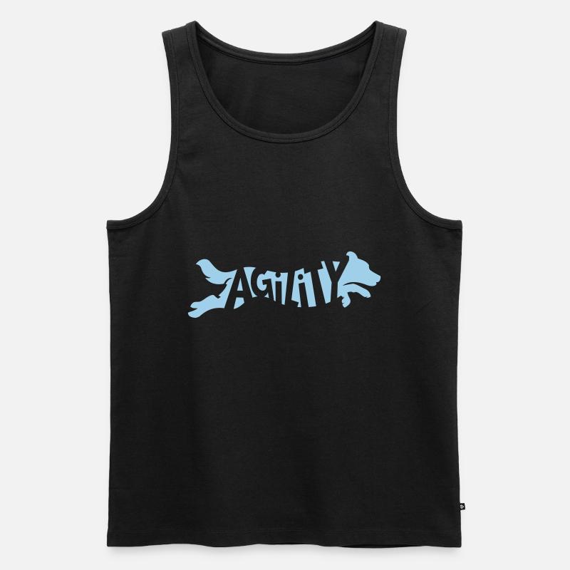 Agility Border Collie - Männer Premium Bio Tank Top - Schwarz