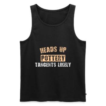 HEADS UP POTTERY TANGENTS LIKELY - Men's Premium Organic Tank Top - black - Front - AI Model Male 178 light (178cm)