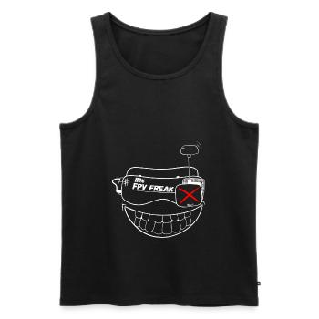 FPV FREAK SMILE - Men's Premium Organic Tank Top - black - Front - AI Model Male 178 light (178cm)