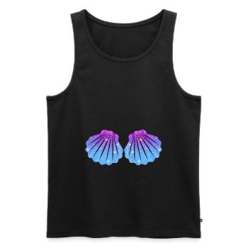 Meerjungfrau Muschel mermaid - Männer Premium Bio Tank Top - Schwarz - Vorne - AI Model Male 178 light (178cm)