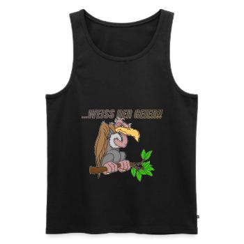 Weiss der Geier - Männer Premium Bio Tank Top - Schwarz - Vorne - Michal (187cm)