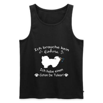 Coton de Tulear Hund - Coton de Tulear - Männer Premium Bio Tank Top - Schwarz - Vorne - Michal (187cm)