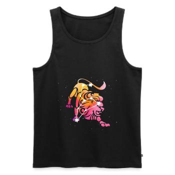 Lion Signe astrologique Horoscope Astrologie - Débardeur bio Premium Homme - noir - Devant - AI Model Male 178 light (178cm)