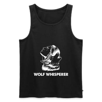 Wolf - Men's Premium Organic Tank Top - black - Front - AI Model Male 178 light (178cm)