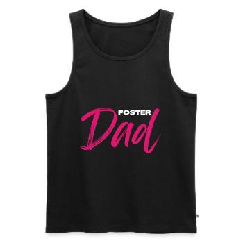 Foster Dad Bonus Dad Gift For Awesome Foster Dad - Men's Premium Organic Tank Top - black - Front - AI Model Male 178 light (178cm)