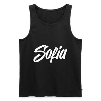 Sofia - Men's Premium Organic Tank Top - black - Front - AI Model Male 178 light (178cm)