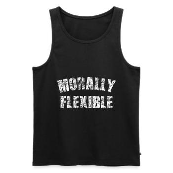 MORALLY FLEXIBLE - Men's Premium Organic Tank Top - black - Front - AI Model Male 178 light (178cm)