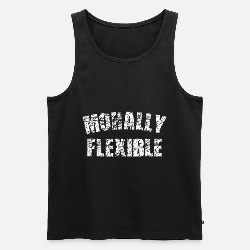 MORALLY FLEXIBLE - Männer Premium Bio Tank Top - Schwarz