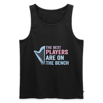 Die Besten Spieler Sitzen Auf Der Bank Harfe - Männer Premium Bio Tank Top - Schwarz - Vorne - Michal (187cm)