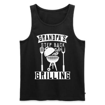 Grand-père Grand-père Barbecue Saison de barbecue - Débardeur bio Premium Homme - noir - Devant - AI Model Male 178 light (178cm)