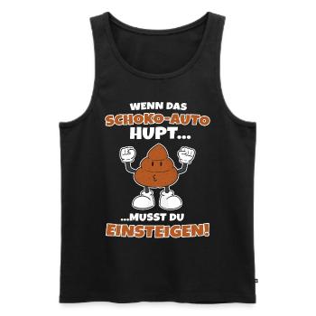 Wenn das Schoko Auto hupt, musst du einsteigen! - Männer Premium Bio Tank Top - Schwarz - Vorne - Michal (187cm)