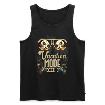 Holiday Mode Summer Holiday Work Graduation Trip - Men's Premium Organic Tank Top - black - Front - AI Model Male 178 light (178cm)