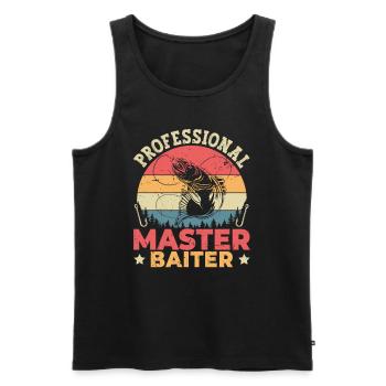 Professioneller Master Baiter Retro Angeln - Männer Premium Bio Tank Top - Schwarz - Vorne - AI Model Male 178 light (178cm)