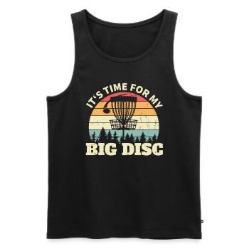 Es ist Zeit für meine große Scheibe - Disc Golf - Männer Premium Bio Tank Top - Schwarz - Vorne - Michal (187cm)