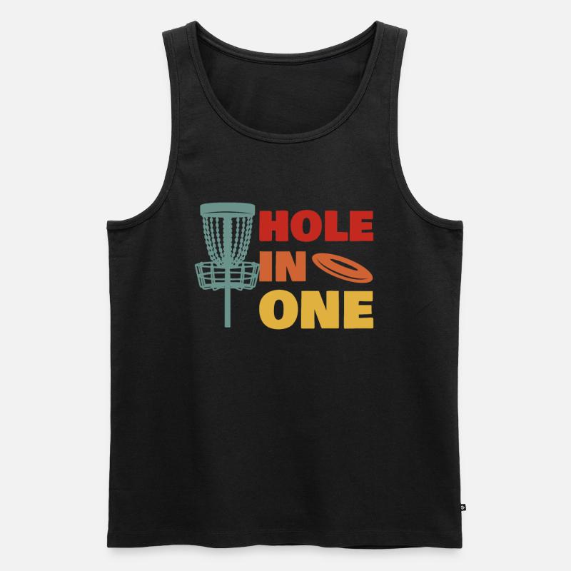 Hole-in-One-Discgolf - Männer Premium Bio Tank Top - Schwarz