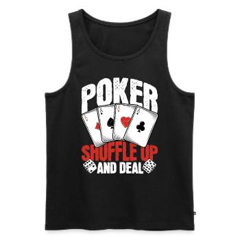 Poker Shuffle Up and Deal - Men's Premium Organic Tank Top - black - Front - Michal (187cm)