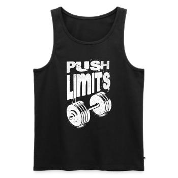 Push Limits Motivational Gym - Men's Premium Organic Tank Top - black - Front - AI Model Male 178 light (178cm)