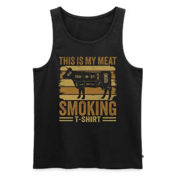 This Is My Meat Smoking T-Shirt BBQ & Grilling - Men's Premium Organic Tank Top - black - Front - AI Model Male 178 light (178cm)