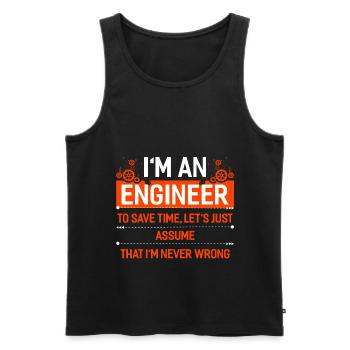 Engineer mechanical engineering electrical engineering gift - Men's Premium Organic Tank Top - black - Front - AI Model Male 178 light (178cm)