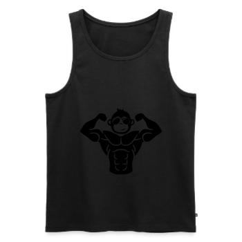 affe muskeln - Männer Premium Bio Tank Top - Schwarz - Vorne - Michal (187cm)
