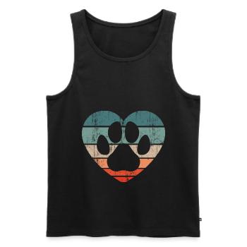 Retro Tierheim Hund Retten Tierschutz Hundeheim - Männer Premium Bio Tank Top - Schwarz - Vorne - AI Model Male 178 light (178cm)