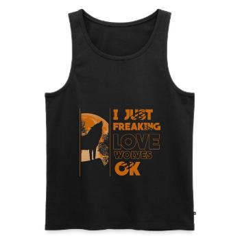 Wolf - Men's Premium Organic Tank Top - black - Front - AI Model Male 178 light (178cm)