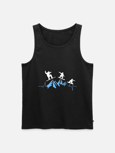 Heart palpitations - Mountain - Snowboard - Men's Premium Organic Tank Top - black
