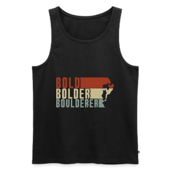 Bold Bolder Boulderer Boulder Bouldern - Männer Premium Bio Tank Top - Schwarz - Vorne - AI Model Male 178 light (178cm)