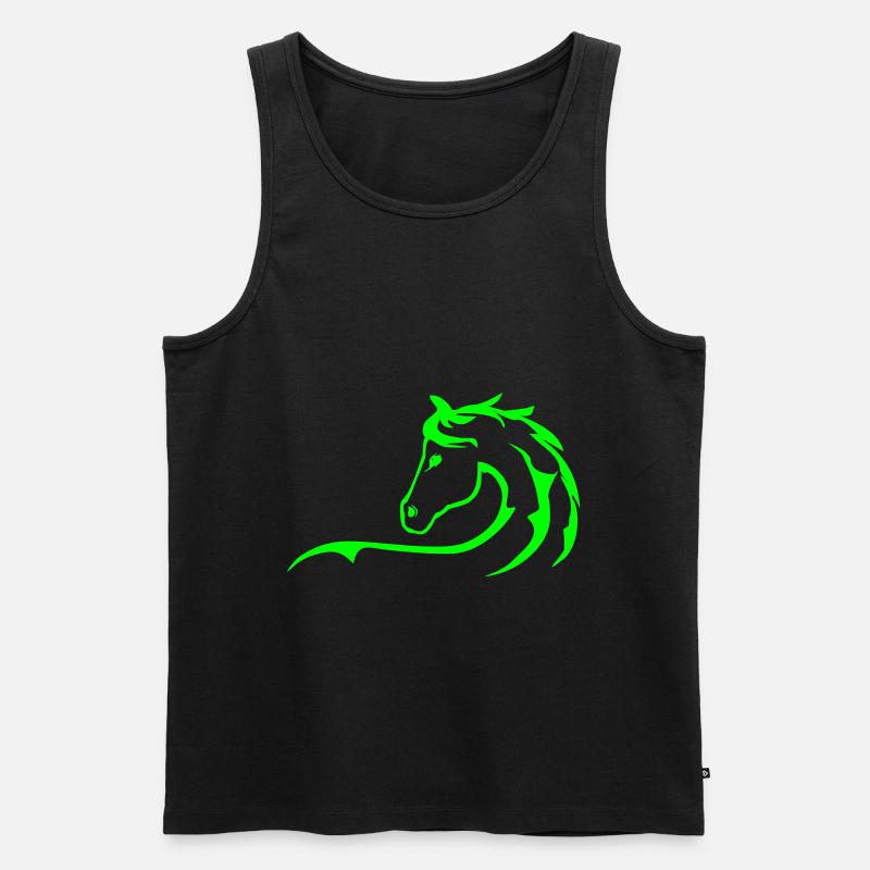 Pferd, Pferde, Pferdesilhouette - Männer Premium Bio Tank Top - Schwarz