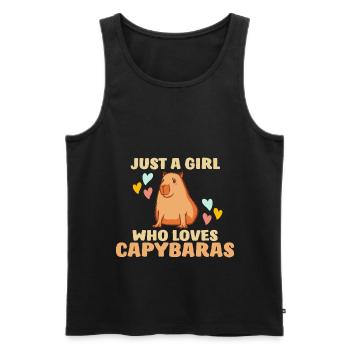 Capybara capybara capybara rodent - Men's Premium Organic Tank Top - black - Front - AI Model Male 178 light (178cm)
