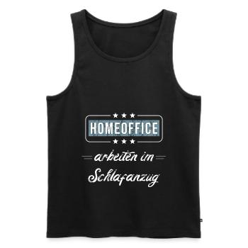 Homeoffice arbeiten im Schlafanzug - Männer Premium Bio Tank Top - Schwarz - Vorne - Michal (187cm)