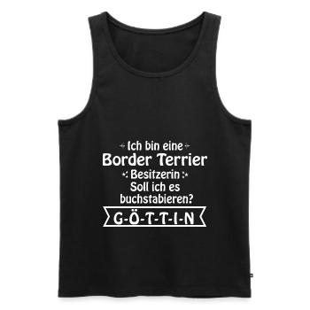 Border Terrier Hund - Border Terrier - Männer Premium Bio Tank Top - Schwarz - Vorne - AI Model Male 178 light (178cm)