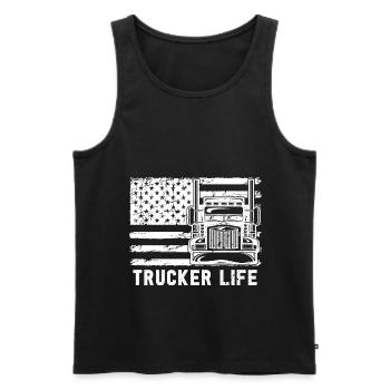 Camion routier camion routier - Débardeur bio Premium Homme - noir - Devant - Michal (187cm)