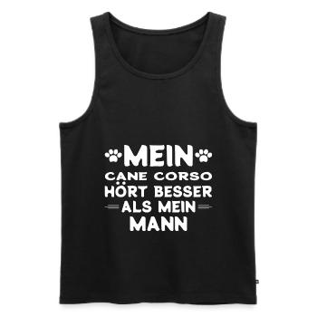 Cane Corso Ehemann - Männer Premium Bio Tank Top - Schwarz - Vorne - Michal (187cm)