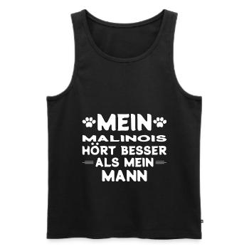Malinois Ehemann - Männer Premium Bio Tank Top - Schwarz - Vorne - Michal (187cm)